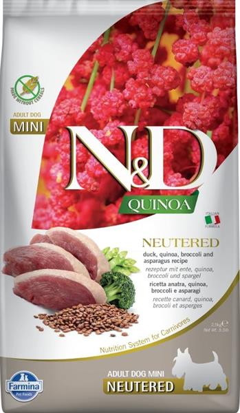 N&D Quinoa DOG Neutered Adult Mini Duck&Broccoli 2,5kg 2,5 kg