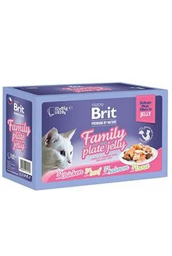 Kapsička Brit Premium by Nature filety v želé Family Plate 12x 85g