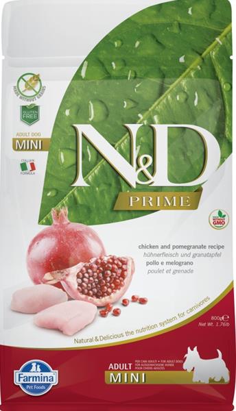 N&D PRIME Dog GF Chicken & Pomegranate Adult Mini 800 g