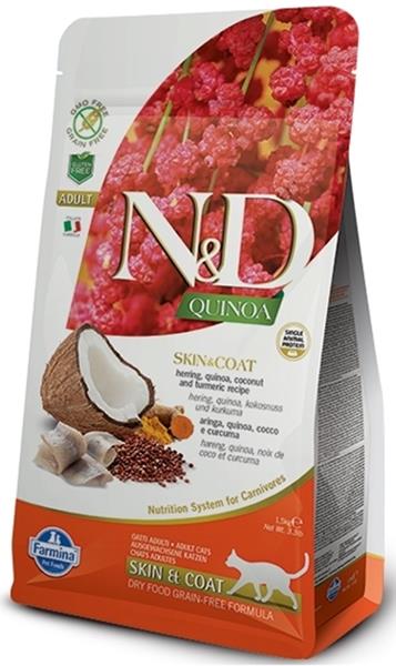 N&D GF Quinoa CAT Skin&Coat Herring & Coconut 300g