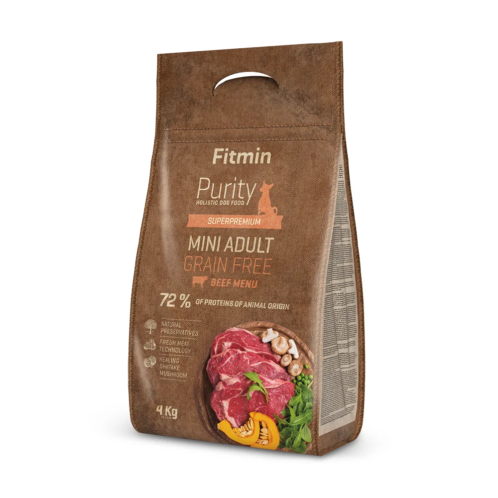 Fitmin kompletní krmivo pro psy Purity Grain Free Adult Mini Beef  4 kg