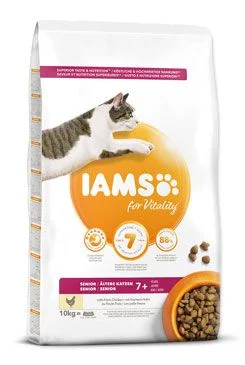 IAMS for Vitality Senior Cat Food with Fresh Chicken  10 kg