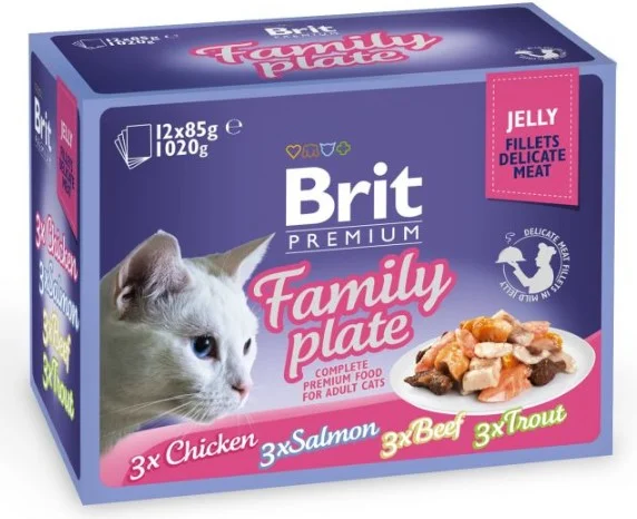 Brit Premium Cat Kapsičky pro kočky filety v želé 12 ks, 1020 g