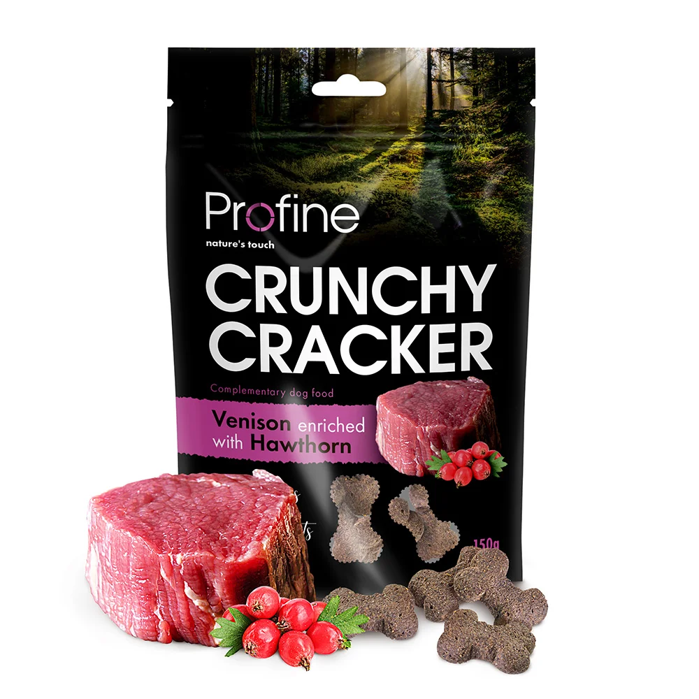 Profine Dog Crunchy Cracker křupavé pamlsky pro psy se zvěřinou a hlohem, 150 g