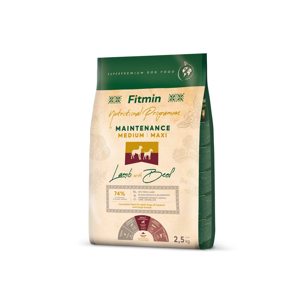 Fitmin dog medium maxi maintenance lamb beef 2,5 kg