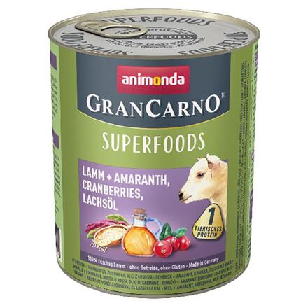 GRANCARNO Superfoods jehněčí,amarant,brusinky,los.olej pro psy 800g