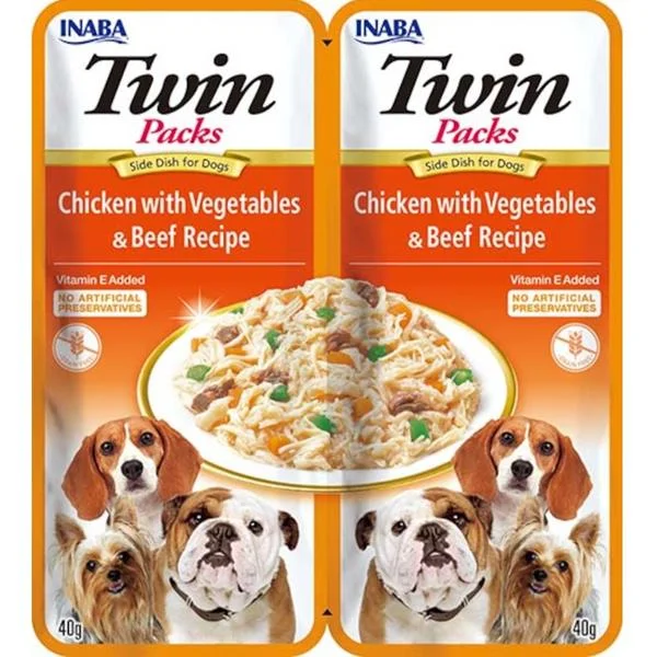 Churu Dog Twin Packs Chick&Veg. & Beef in Broth 80g