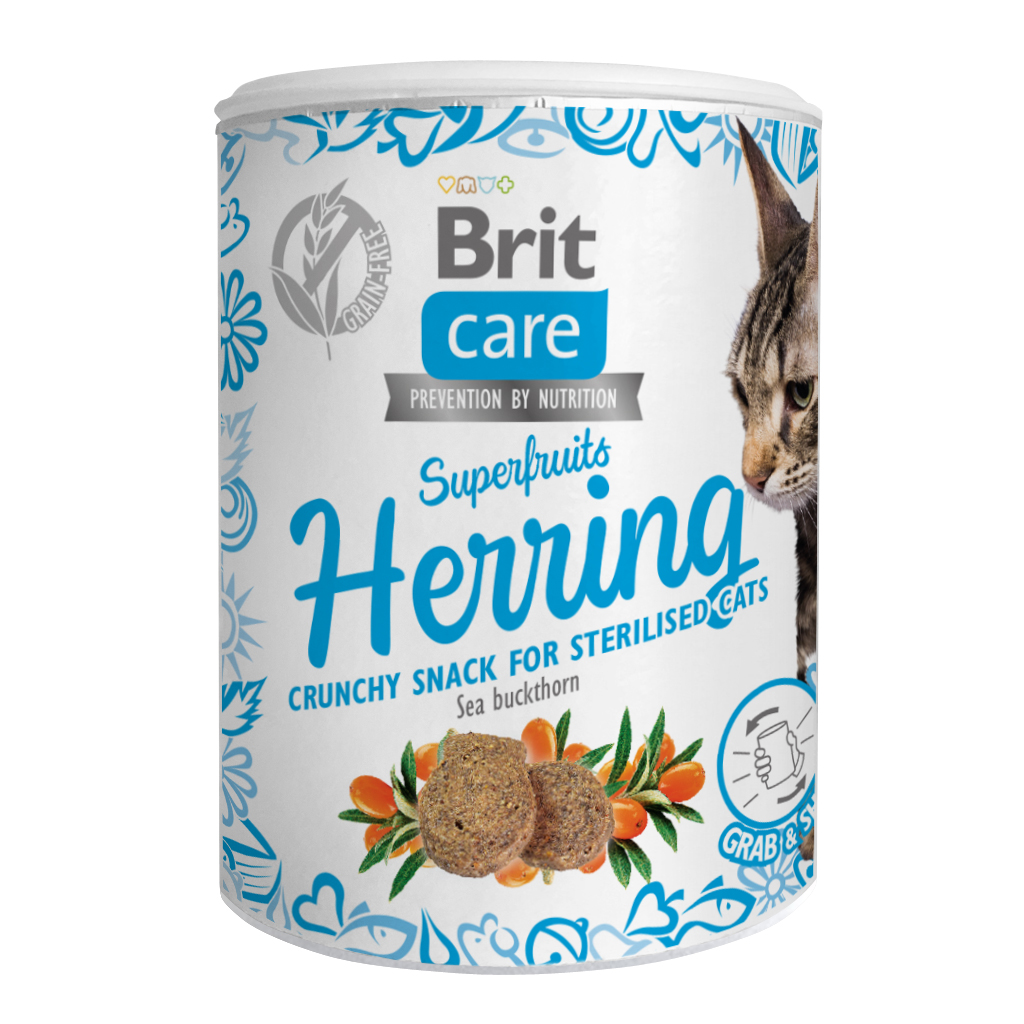 BRIT Care Cat Snack Superfruits Herring with Sea Buckthorn 100 g