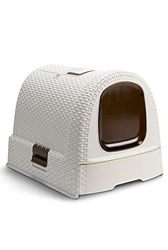 Curver WC kočka kryté domek Rattan 39x39x51cm mocha 1 ks