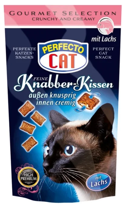 Perfecto Cat Plněné polštářky s lososem 50g