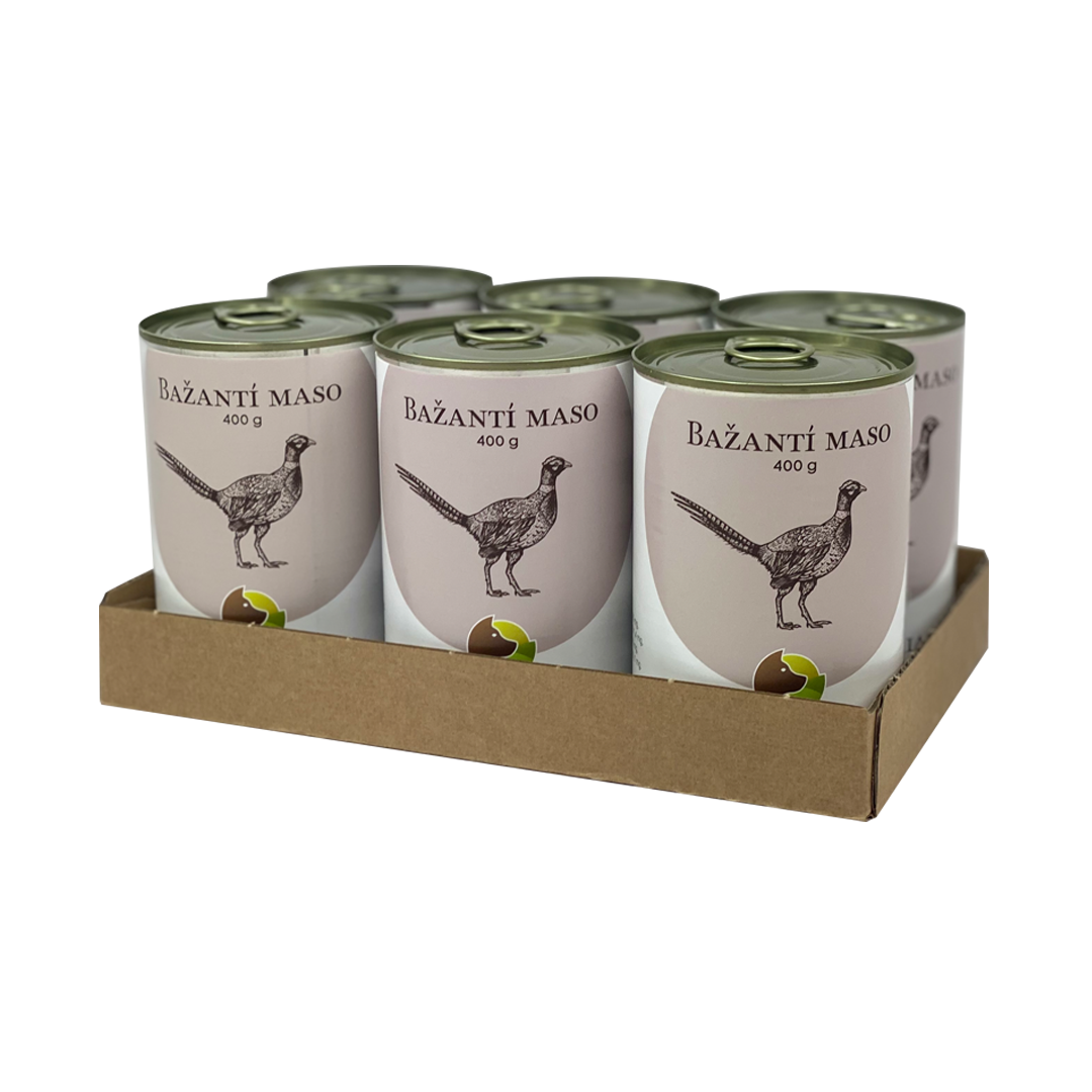 BOHEMIA PET FOOD Konzerva bažantí maso ve vlastní šťávě pro psy 6x 400g