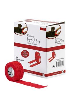 KRUUSE Vet-flex obinadlo 2,5 cm x 4,5 m červená 1 ks