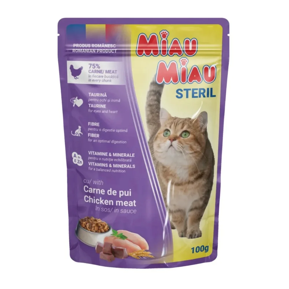 Miau Miau Kapsa Sterilised Chicken - 7x100g