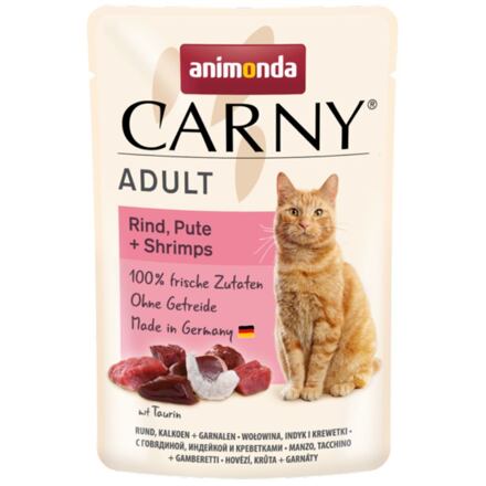 Kapsička ANIMONDA Carny Adult - hovězí, krocan + krevety 85 g
