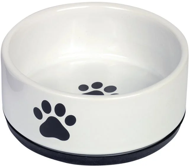 Nobby Paw keramická miska s protiskluzem bílá 14 x 6,5 cm