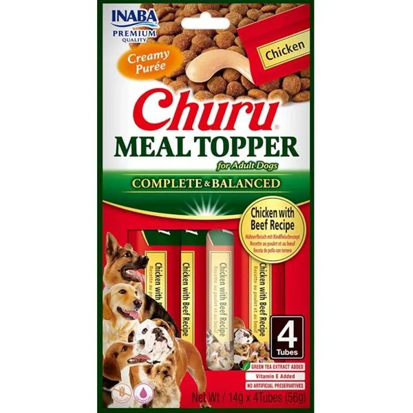 Churu Dog Meal Topper Chicken with Beef Recipe 4x14g
