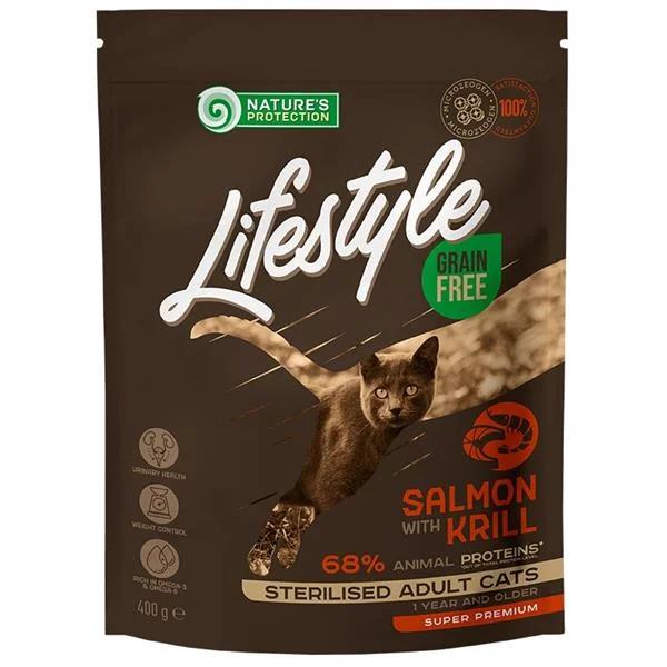 Nature's Protection Cat Dry LifeStyle GF Sterilised Salmon 400 g