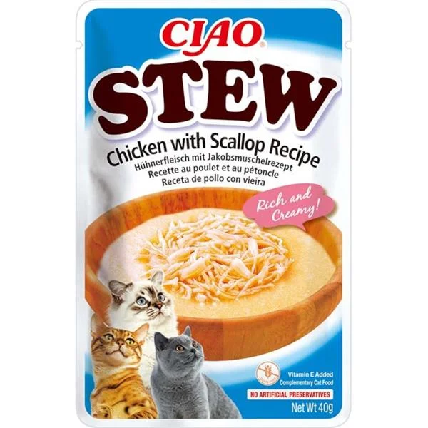 Churu Cat CIAO Stew Chicken with Scallop Recipe 40g