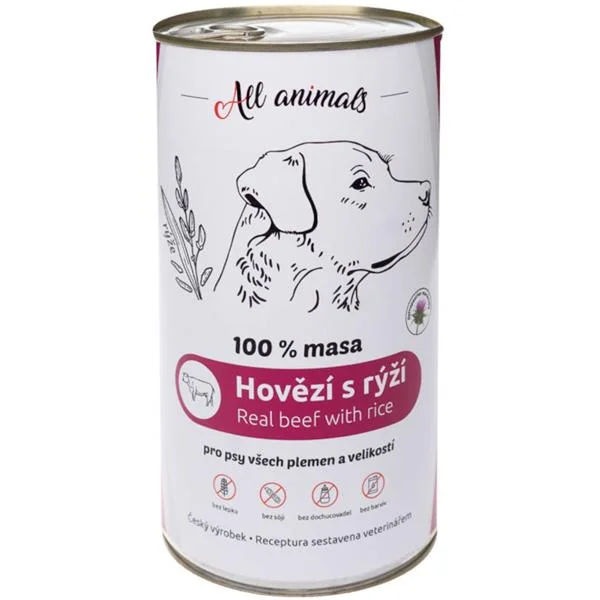 All Animals DOG hovězí mleté s rýží 1200g