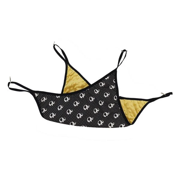 Samohýl Exclusive Pelech dr.savec závěsný loďka, černobílí sloni, okrová minky 30x30cm