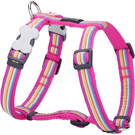 Postroj RD 20 mm x 45-66 cm - Horizontal Stripes Hot Pink