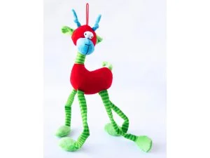 HRAČKY SALAČ Dlouhán červený fleece pískací 40cm