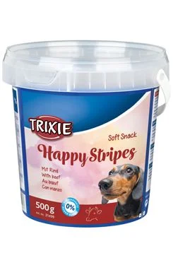 Soft Snack Happy Stripes - hovězí pásky, kyblík 500 g