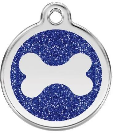 Známka Red Dingo Kost Modrá Třpytivá velikost známky S - 20 mm