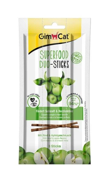 Gimcat Superfood Duo-sticks hovězí a jablko  3 ks
