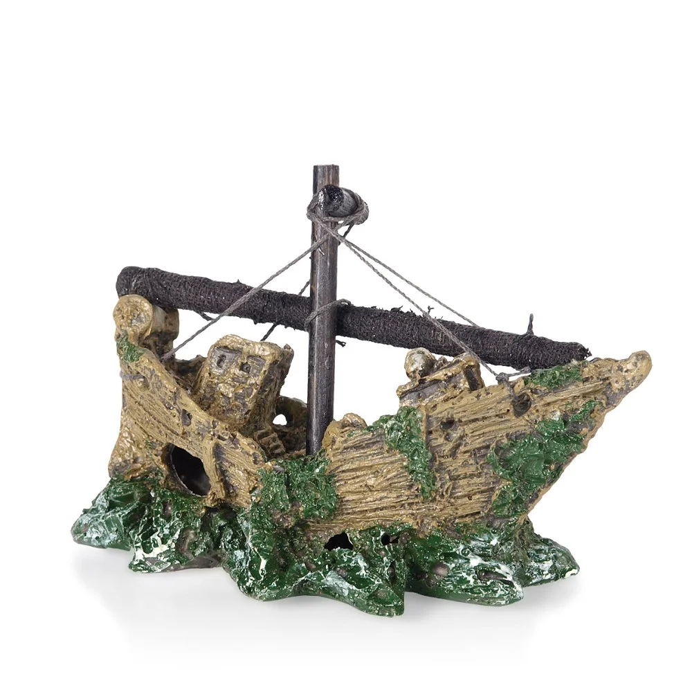 Dekorativní vrak lodi do sladkovodních akvárií.