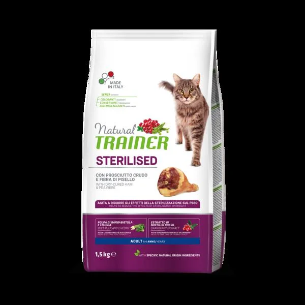 TRAINER Natural Cat STERILISED susena sunka 1,5kg