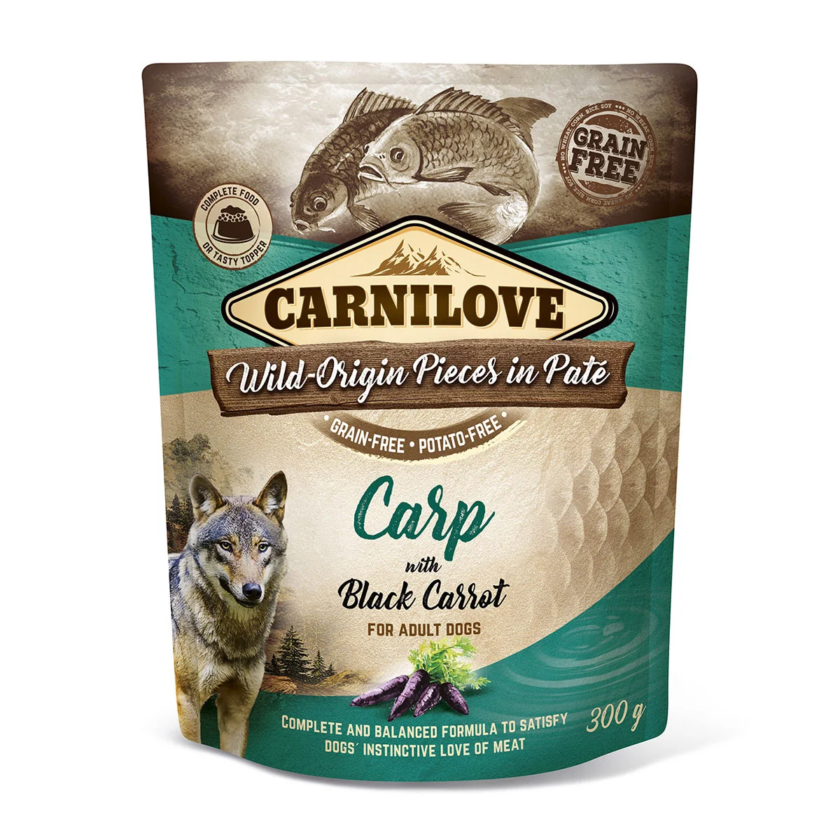 Carnilove Dog Pouch Paté Carp & Black Carrot 300 g