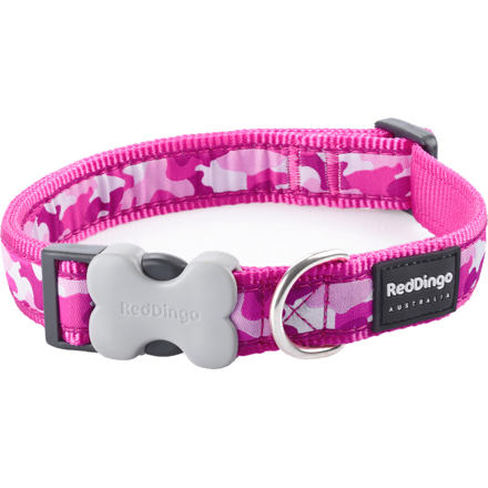Obojek RD 20 mm x 30-47 cm - Camouflage Hot Pink