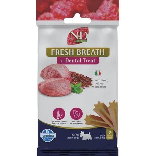 N&D QUINOA Dog Dental Snack Fresh Breath Mini 60 g