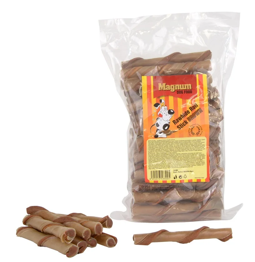 Magnum dog food Magnum Rawhide roll stick 5" 12,5cm (cca 40ks) BROWN
