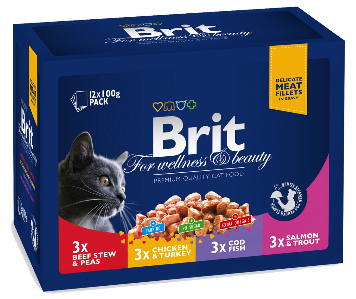 Brit Premium Cat kapsa Family Plate 1200 g (12x100 g)