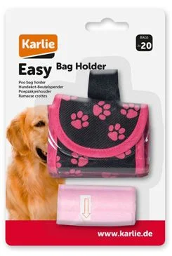 Pouzdro nylon KAR+sáčky 2x20ks černo-růžové