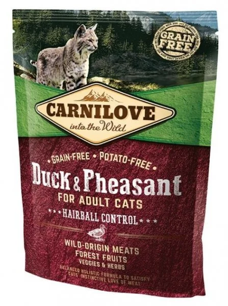 Carnilove Duck & Pheasant for Adult Cats – Hairball Control 400 g