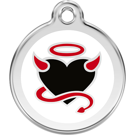 Známka Red Dingo Devil Heart bílá velikost známky S - 20 mm