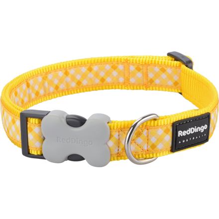 Obojek RD 12 mm x 20-32 cm - Gingham Yellow