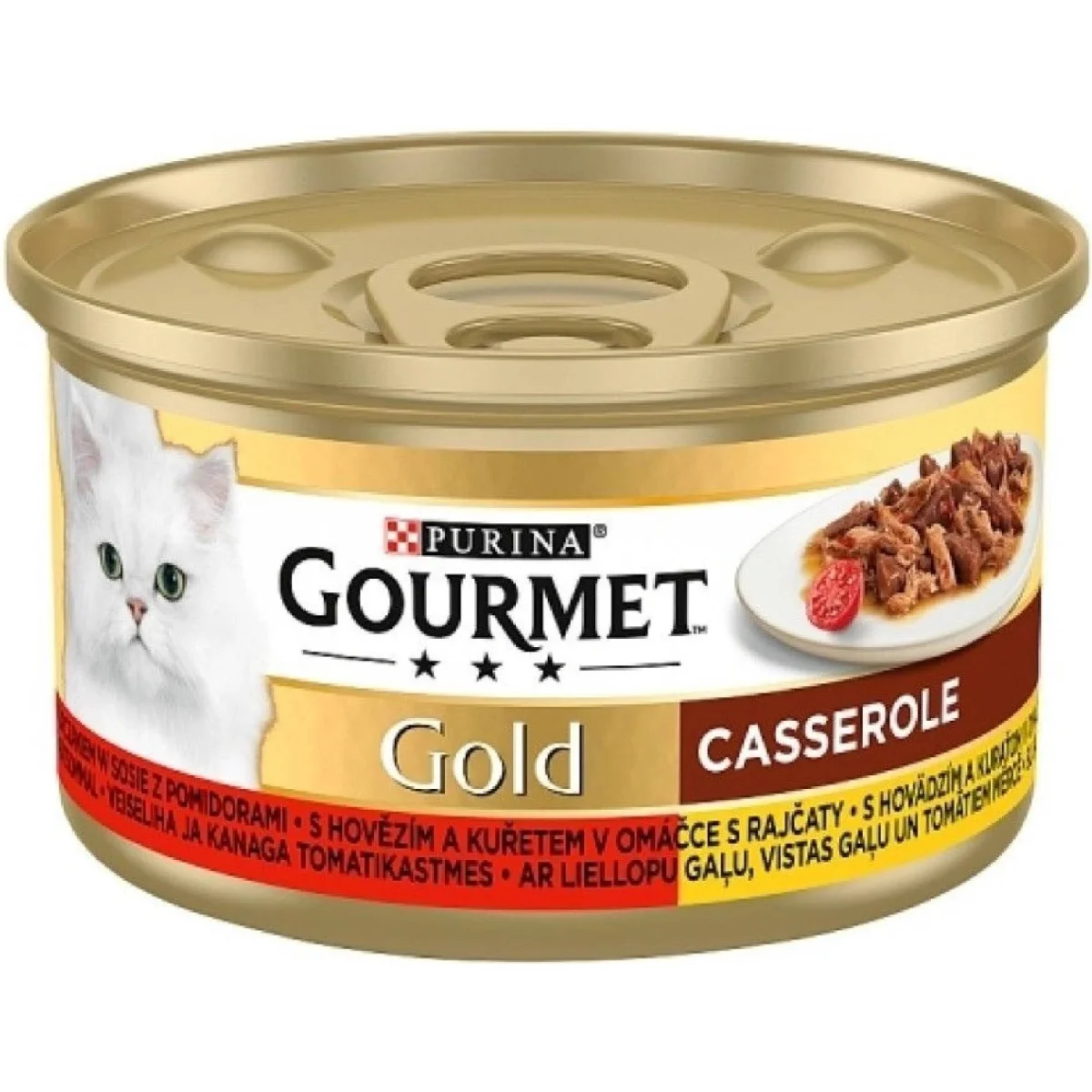 Gourmet Gold Hovězí & kuře v rajčatové omáčce 85g