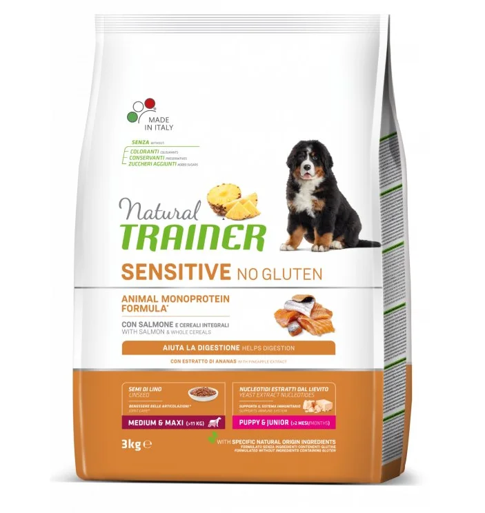 TRAINER Natural SENSITIVE No gluten Puppy&Jun M/M losos 3kg