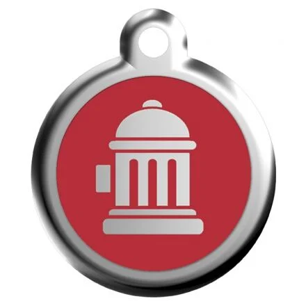 Známka velká průměr 37 mm - Hydrant - Červená