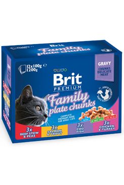 Brit Premium Cat kapsa Family Plate 1200 g (12x100 g)