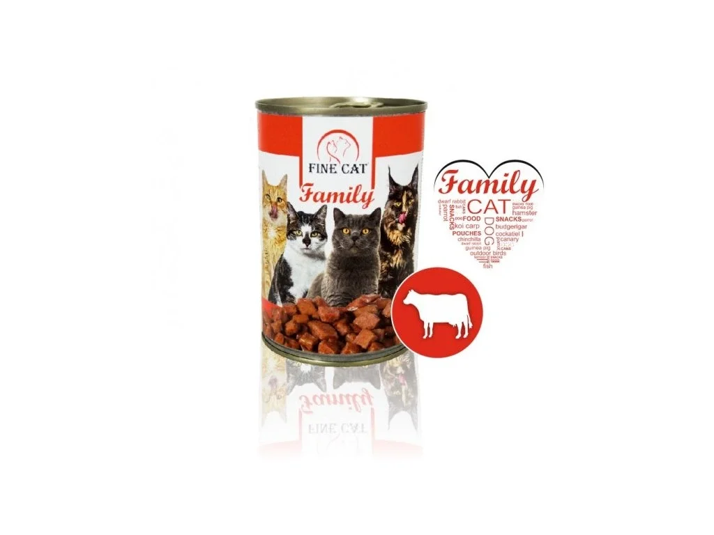 Fine Cat FINE CAT Family konzerva pro kočky s HOVĚZÍM 415g