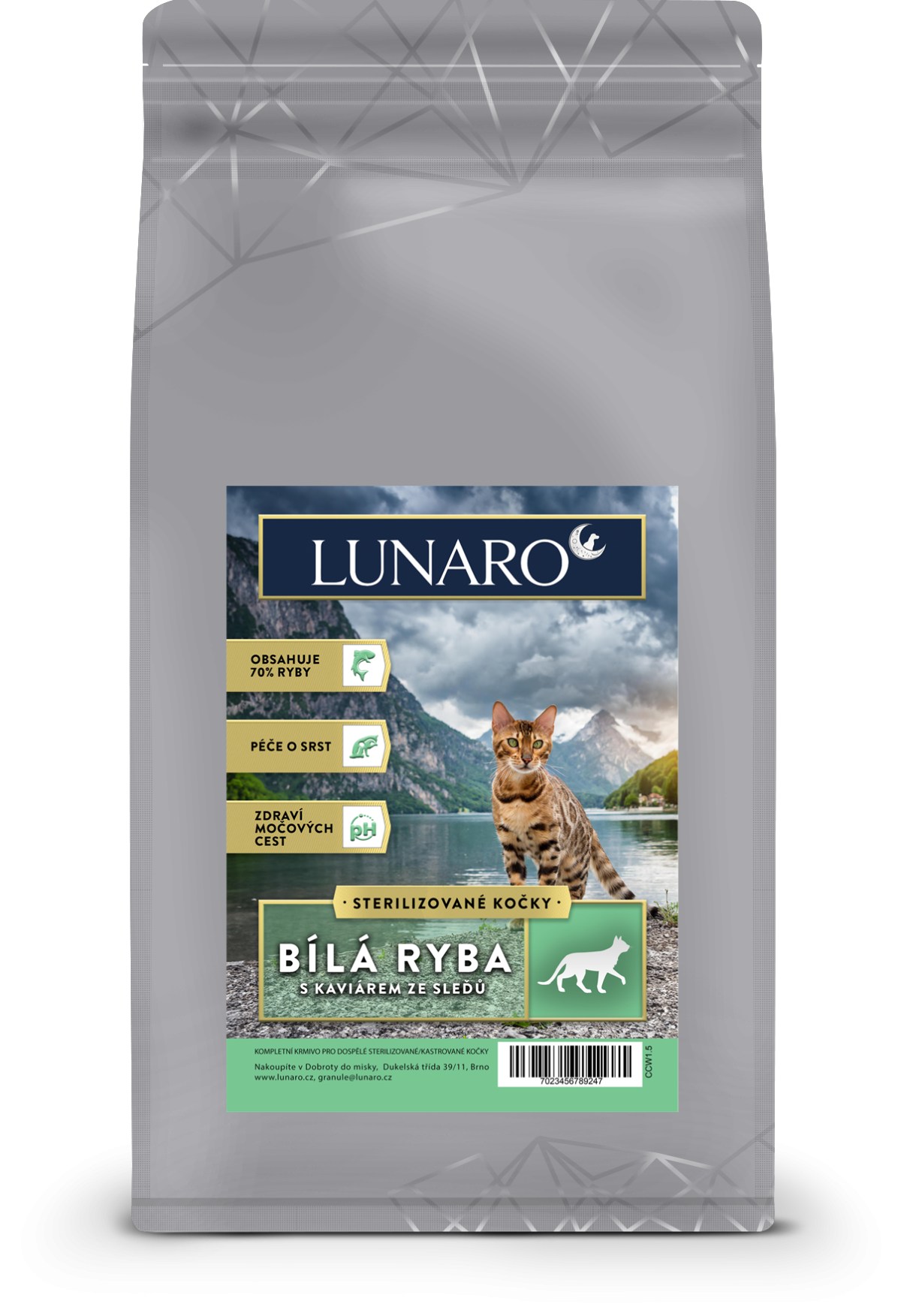 Lunaro Cat Snowish Adult Steril 300g - bílá ryba s bramborem