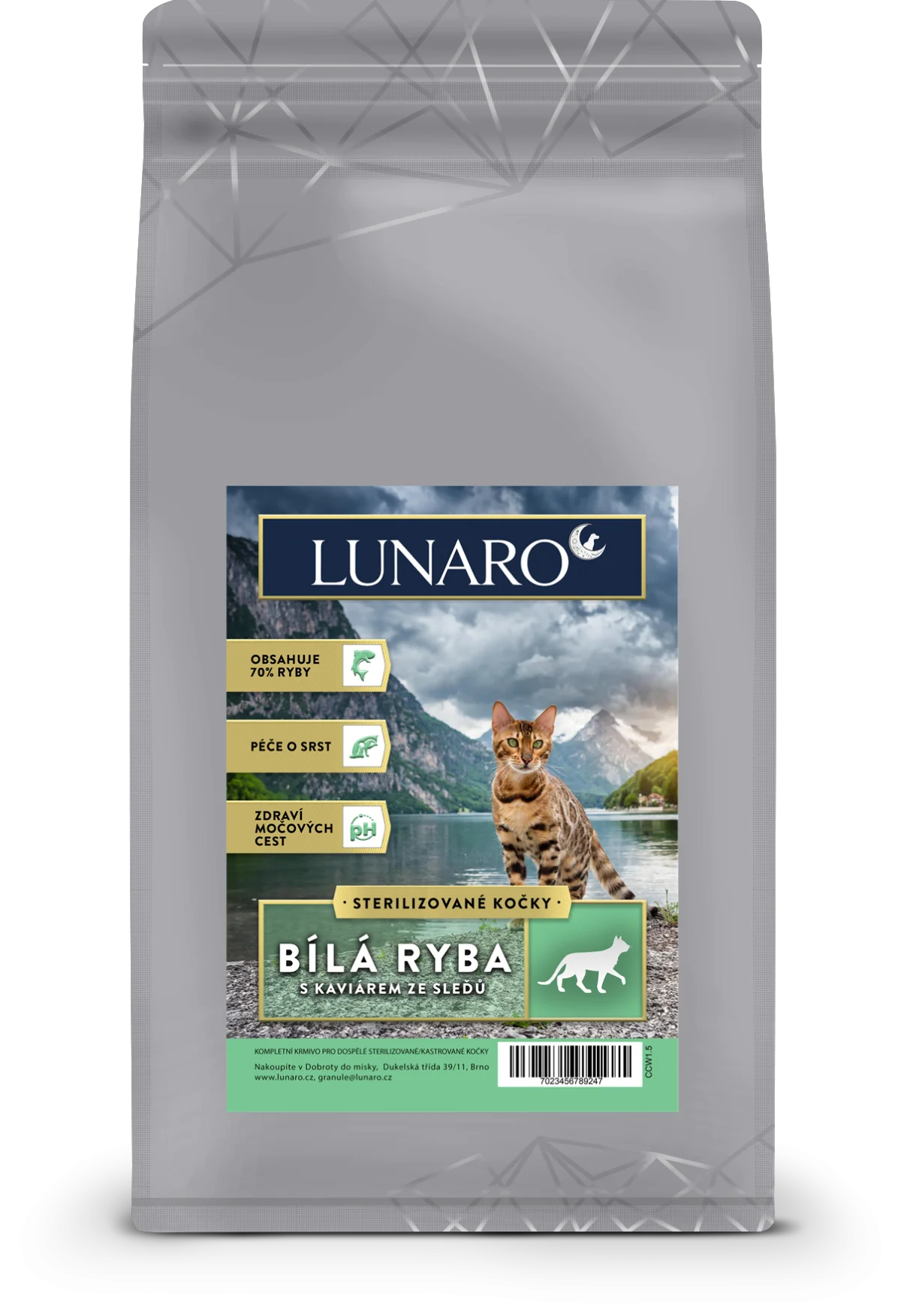 Lunaro Cat Snowish Adult Steril 300g - bílá ryba s bramborem