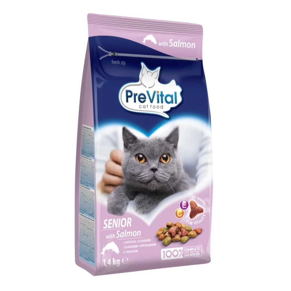 PreVital Granule senior s lososem pro kočky