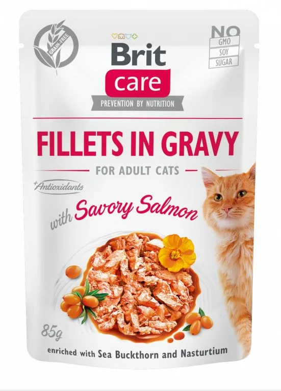 Brit Care Cat Fillets in Gravy Savory Salmon 85 g