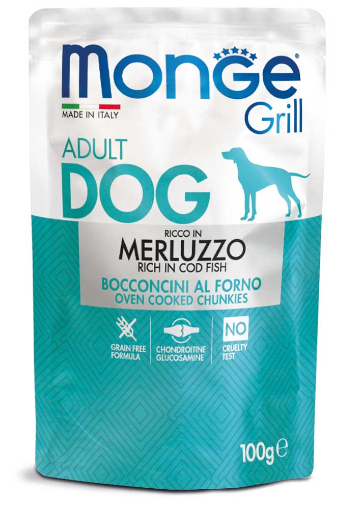 MONGE GRILL kapsička s treskou pro psy 100 g